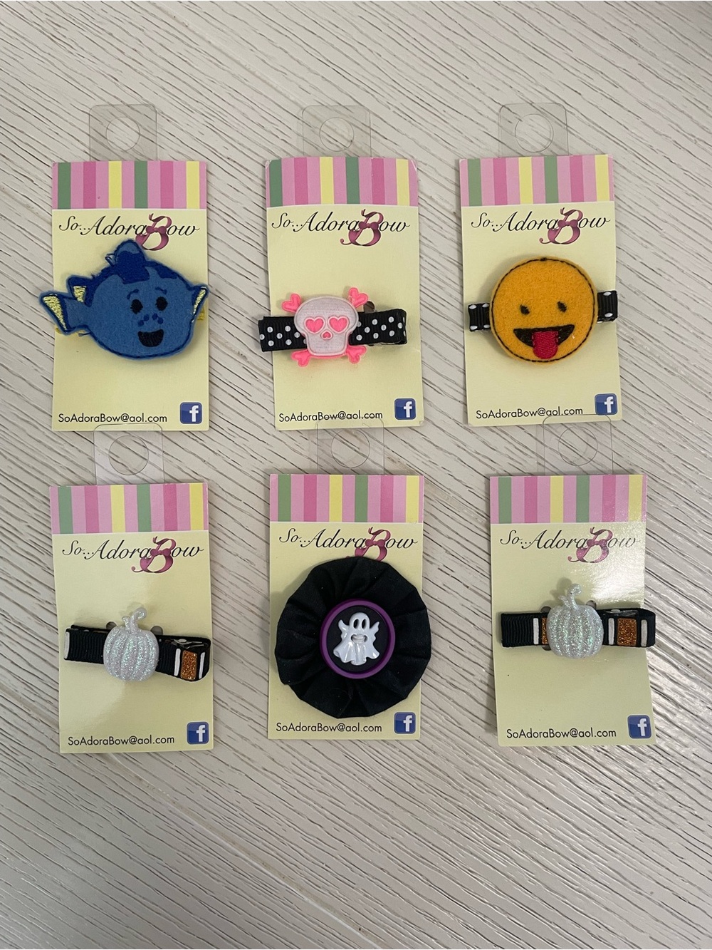 Girls hair accessories Halloween Emoji Barrettes